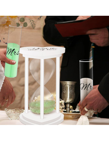 Reloj de Arena de Madera Anglechic con Jarrones y Arena