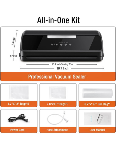 Máquina de Sellado al Vacío ESLKNOE VSM-001 90Kpa 14 en 1
