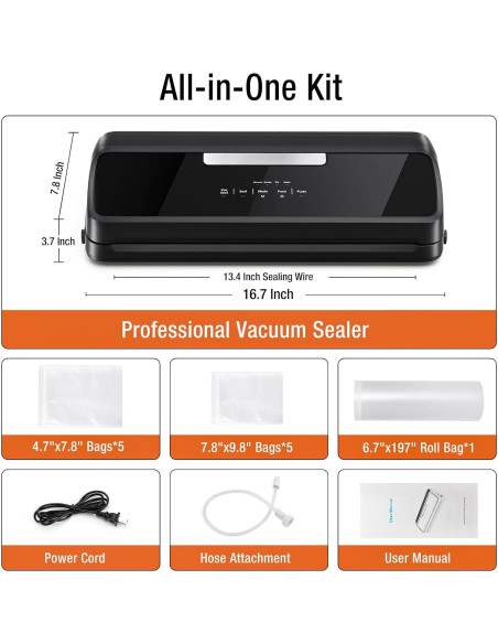 Máquina de Sellado al Vacío ESLKNOE VSM-001 90Kpa 14 en 1
