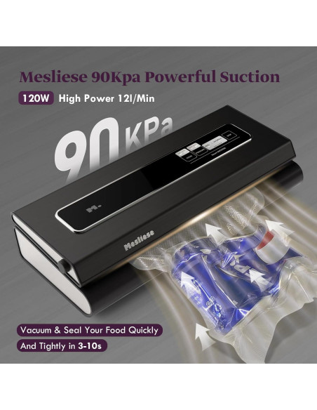 Máquina de Sellado al Vacío Mesliese 90Kpa 6-en-1 Compacta