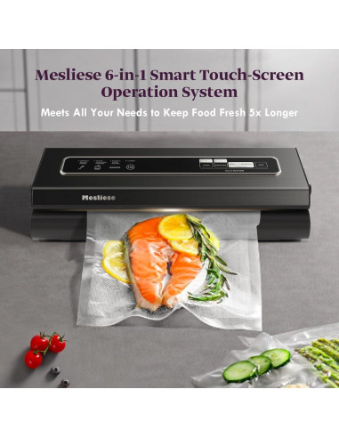 Máquina de Sellado al Vacío Mesliese 90Kpa 6-en-1 Compacta