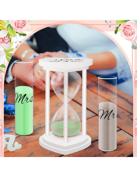 Reloj de Arena de Madera Anglechic con Jarrones y Arena