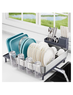 Estante de Secado de Platos FOHERE Expandible Acero Inoxidable