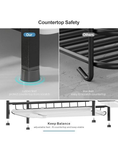 Escurridor de Platos iSPECLE 2 Niveles Acero Inoxidable Negro