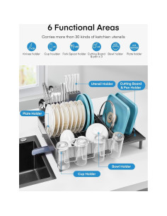 Estante de Secado de Platos FOHERE Expandible Acero Inoxidable 2