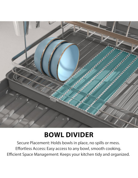 Estante para Secar Platos SUSTEAS Expandible 2 Niveles Gris