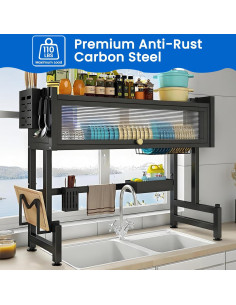 Escurridor de Platos 3 Niveles ASIEIT Negro con Tapa 85.09 cm 2