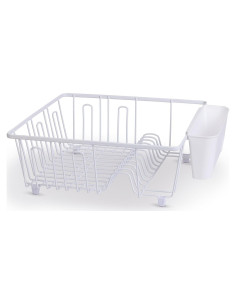 Escurridor de Platos Pequeño Smart Design Blanco con Taza