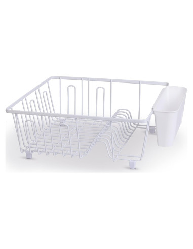 Escurridor de Platos Pequeño Smart Design Blanco con Taza