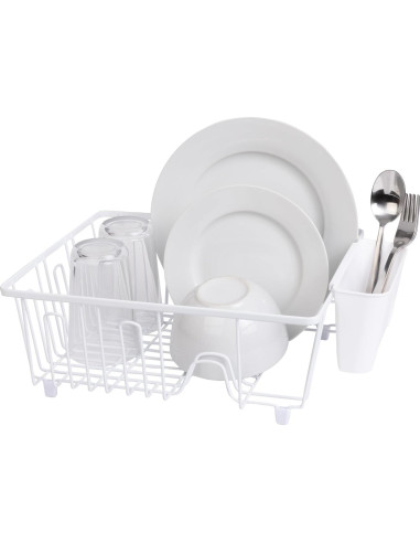 Escurridor de Platos Pequeño Smart Design Blanco con Taza