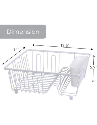Escurridor de Platos Pequeño Smart Design Blanco con Taza