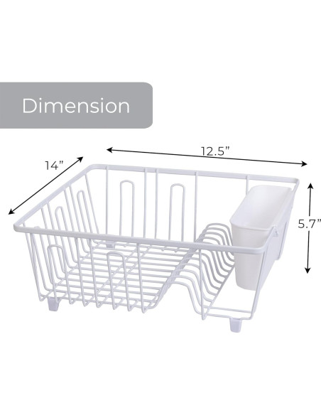 Escurridor de Platos Pequeño Smart Design Blanco con Taza
