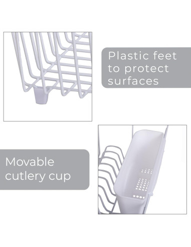Escurridor de Platos Pequeño Smart Design Blanco con Taza