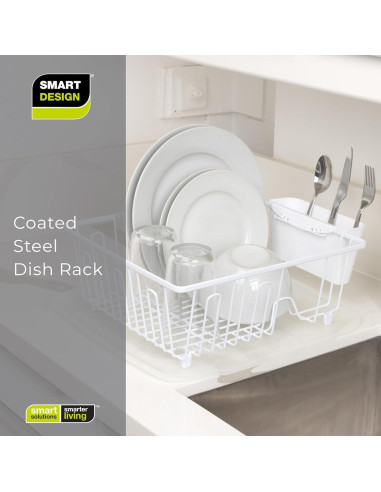 Escurridor de Platos Pequeño Smart Design Blanco con Taza