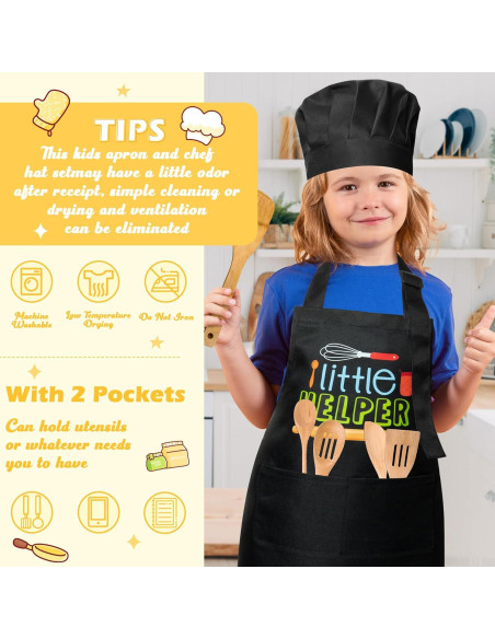 Conjunto Delantal y Gorro Chef Niños R HORSE Ajustable