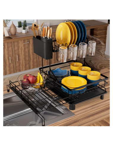 Escurridor de Platos Expandible YEYPOP Acero Inoxidable 2 Niveles
