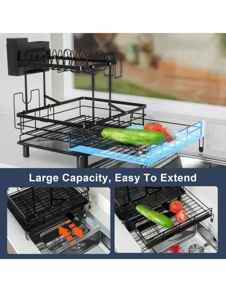 Escurridor de Platos Expandible YEYPOP Acero Inoxidable 2 Niveles