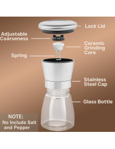 Juego de Molinillos de Sal y Pimienta M JINGMEI 2 Piezas 2