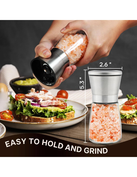 Juego de Molinillos de Sal y Pimienta M JINGMEI 2 Piezas
