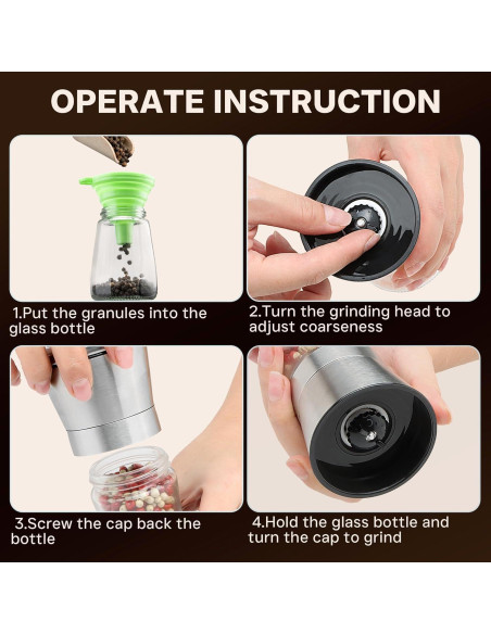 Juego de Molinillos de Sal y Pimienta M JINGMEI 2 Piezas