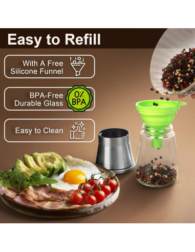 Juego de Molinillos de Sal y Pimienta M JINGMEI 2 Piezas