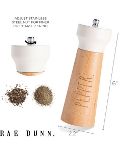 Conjunto de Molinillos de Sal y Pimienta Rae Dunn - Bambú 15.24 cm 2