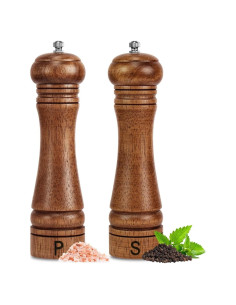 Juego de Molinillos de Sal y Pimienta Haomacro 20.32 cm Madera