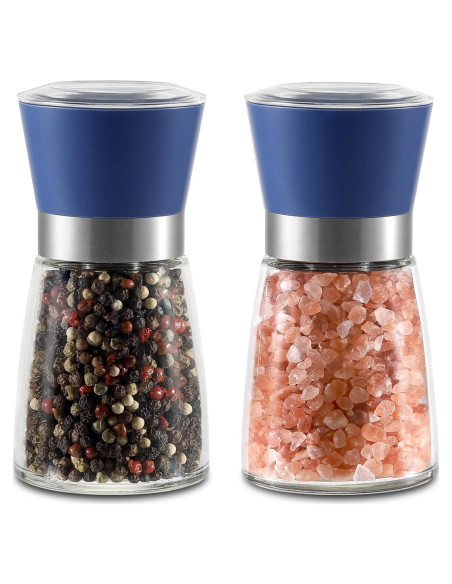 Juego de Molinillos de Sal y Pimienta Vzaahu Azul 170g Juego de Molinillos de Sal y Pimienta Vzaahu Azul 170g