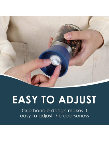 Juego de Molinillos de Sal y Pimienta Vzaahu Azul 170g