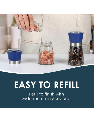 Juego de Molinillos de Sal y Pimienta Vzaahu Azul 170g