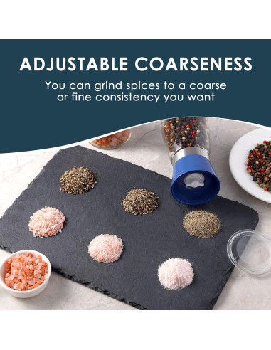 Juego de Molinillos de Sal y Pimienta Vzaahu Azul 170g