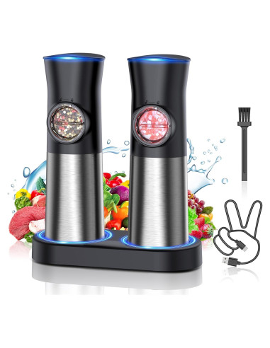 Molinillos Eléctricos de Sal y Pimienta EVANLAN - Acero Inoxidable