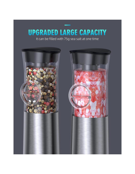 Molinillos Eléctricos de Sal y Pimienta EVANLAN - Acero Inoxidable