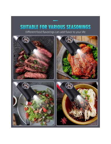 Molinillos Eléctricos de Sal y Pimienta EVANLAN - Acero Inoxidable