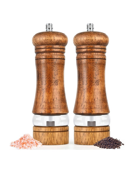 Juego de Molinillos de Sal y Pimienta BeKoas 15 cm Madera Juego de Molinillos de Sal y Pimienta BeKoas 15 cm Madera