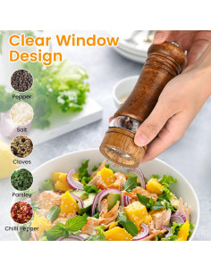 Juego de Molinillos de Sal y Pimienta BeKoas 15 cm Madera 2