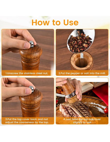 Juego de Molinillos de Sal y Pimienta BeKoas 15 cm Madera Juego de Molinillos de Sal y Pimienta BeKoas 15 cm Madera