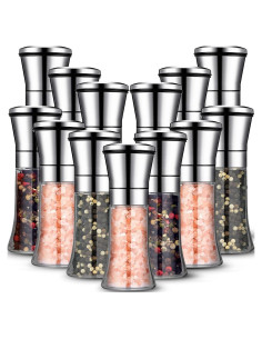 Juego de 12 Molinillos de Sal y Pimienta Nuenen 177 ml Acero Inoxidable