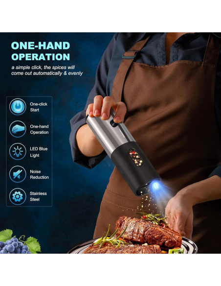 Juego de Molinillos Eléctricos Recargables DERGUAM con Luz LED