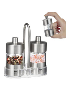 Juego de Molinillos de Sal y Pimienta Myle con Soporte 8.38 cm