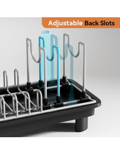 Escurridor de Platos Compacto Laveshop Negro con Drenaje Automático 2