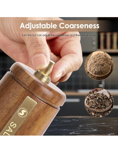 Juego de Molinillos de Sal y Pimienta Foyucool 20.32 cm Ajustable