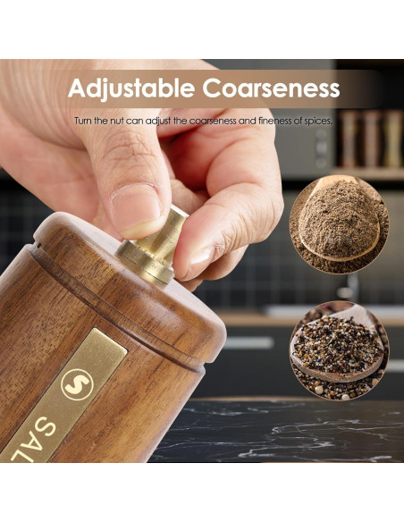 Juego de Molinillos de Sal y Pimienta Foyucool 20.32 cm Ajustable