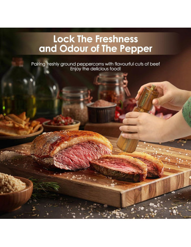 Juego de Molinillos de Sal y Pimienta Foyucool 20.32 cm Ajustable