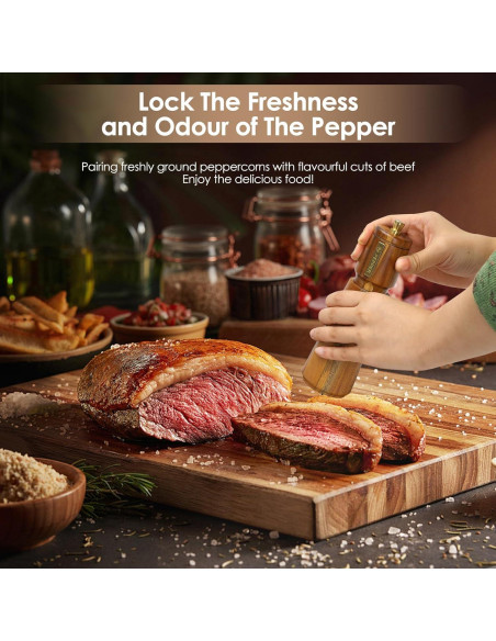 Juego de Molinillos de Sal y Pimienta Foyucool 20.32 cm Ajustable