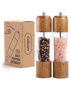 Juego de Molinillos de Sal y Pimienta M JINGMEI 20 cm Madera Roble