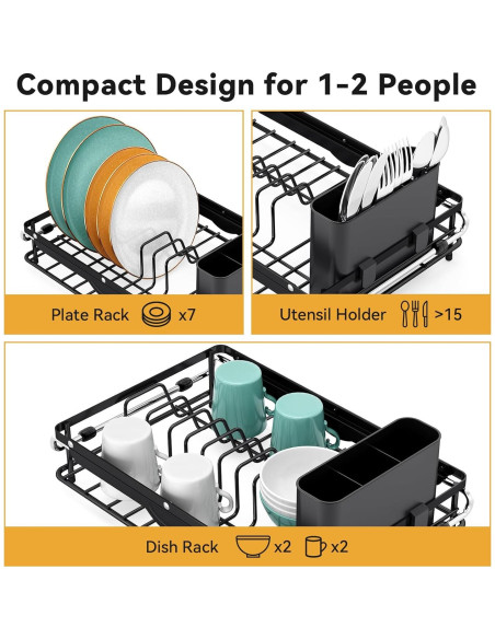 Escurridor de Platos Expandible TOOLF Compacto 53 cm Acero Inoxidable