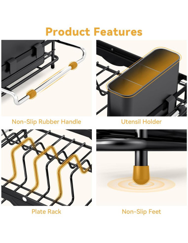 Escurridor de Platos Expandible TOOLF Compacto 53 cm Acero Inoxidable
