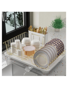 Escurridor de Platos Buruis de Acero Inoxidable Dorado 42.4x30cm