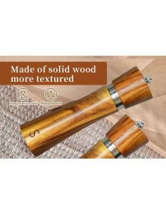 Juego de Molinillos de Sal y Pimienta Han&field 20 cm Madera Acacia 2
